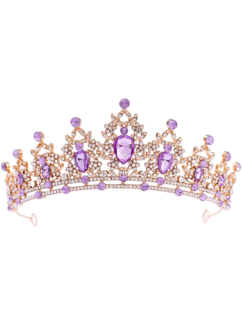 Purple and Gold Crystal Tiara Crown